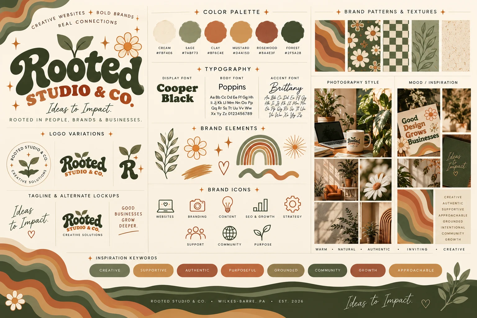Rooted Studio & Co primary brand board